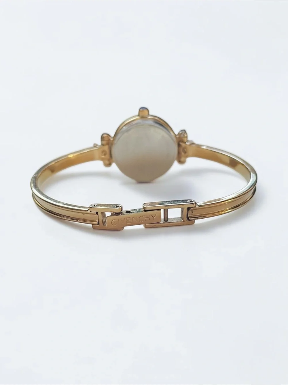 Vintage Givenchy Bangle Watch Gold Plated, Blue Dial